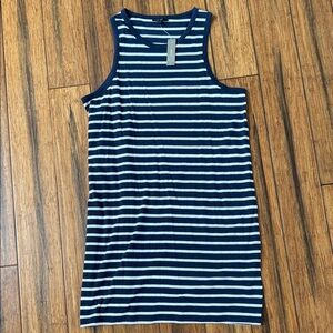 J. Crew New XL Navy and White Striped Dress